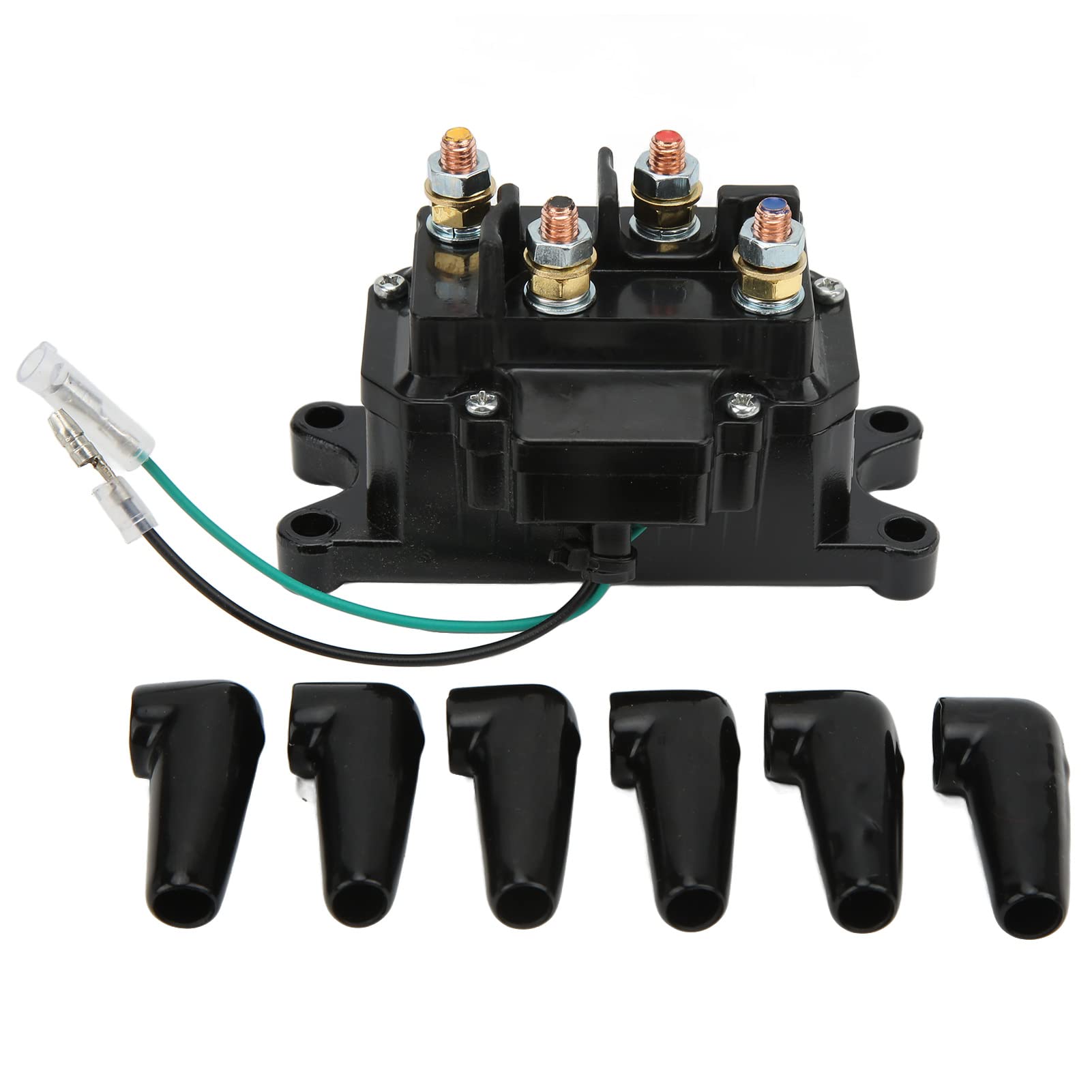 Aramox 12V 250A Electric Winch Solenoid Relay Contactor for 3500-4500lbs UTV ATV Pickup Boat Trailer - Heavy Duty Off-Road Recovery & Towing Solution