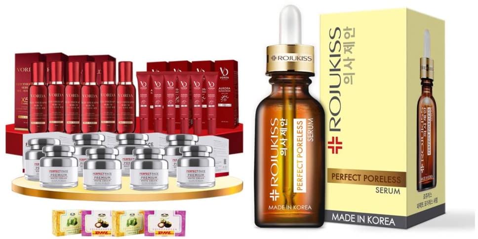 VORDA Premium Cream Lifting Radiant Rich Rojukiss Perfect Poreless Serum 30ml - Anti-Aging Face Serum for Glowing Skin | DHL Express Shipping | Free Tomato Facial Mask Included | Perfect for Daily Skincare Routine & Night Treatment