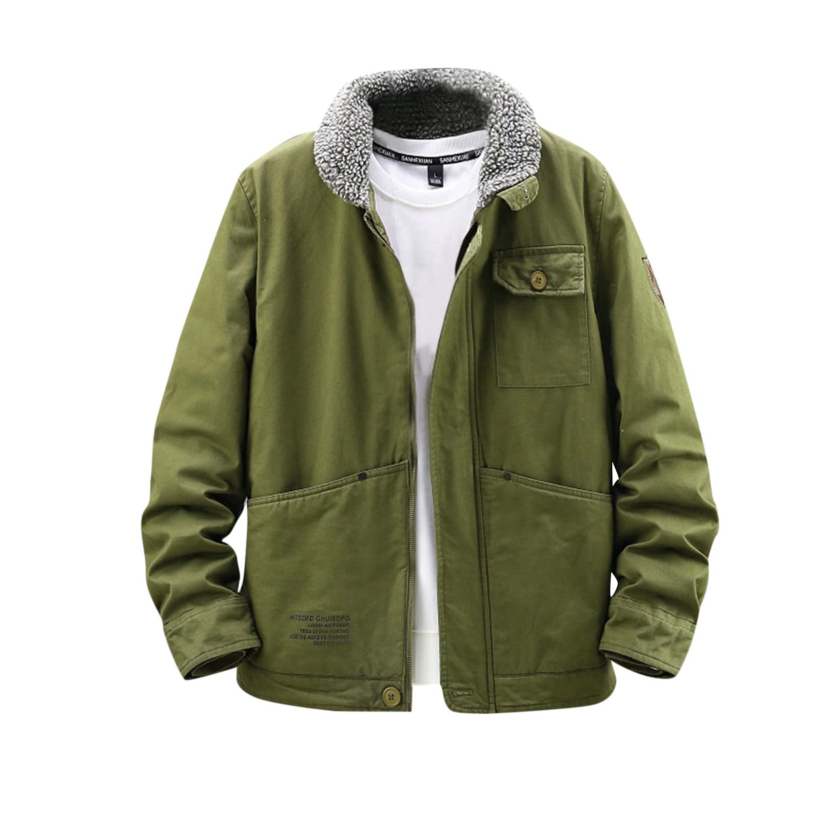 Men's Lightweight Winter Jacket - Solid Color Zipper Coat with Pockets & Turn-Down Collar | Warm Long Outerwear for Fall & Winter | Perfect for Hiking, Travel & Daily Wear