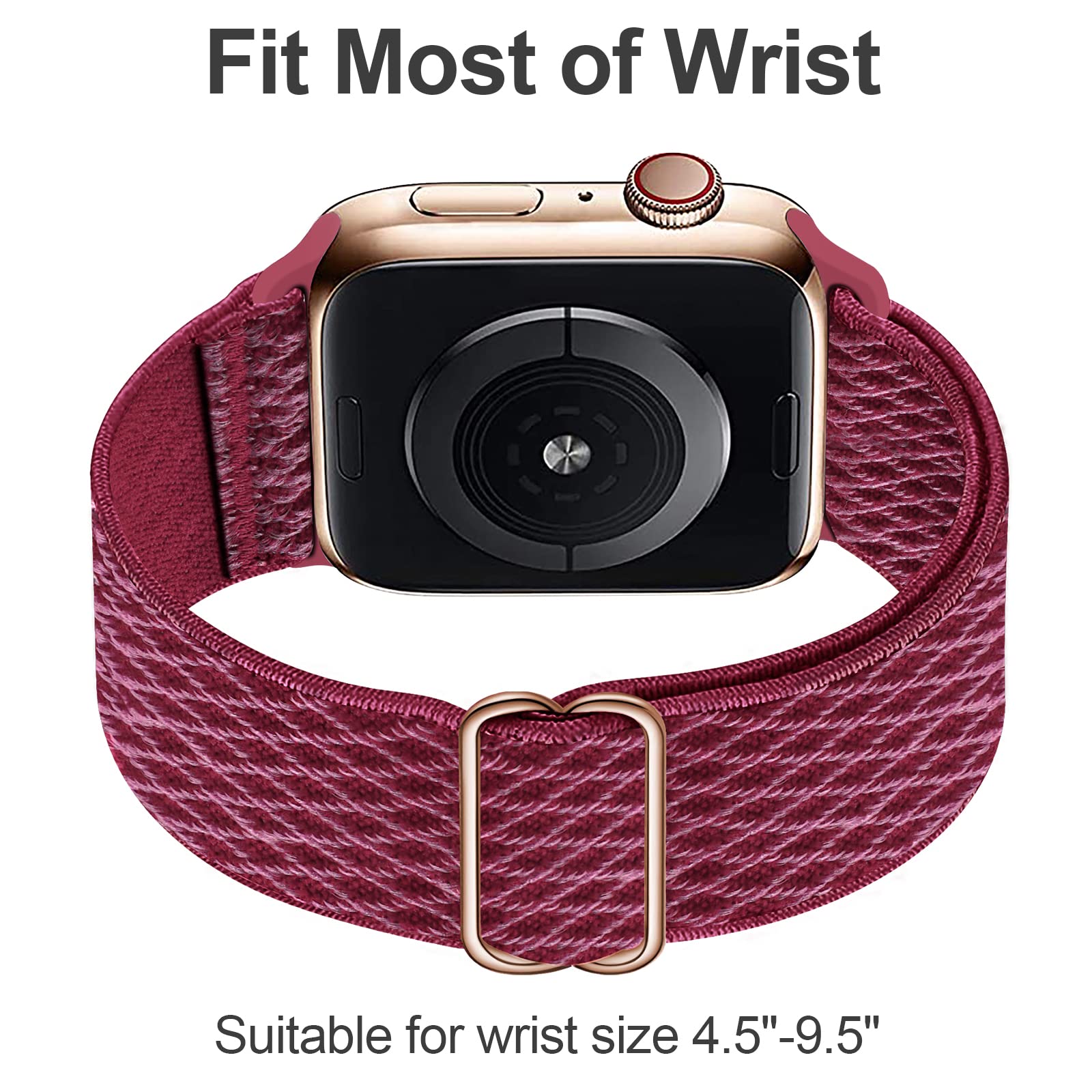 Stretchy Nylon Solo Loop Bands for Apple Watch 42mm/44mm/45mm/46mm/49mm - Compatible with Series 1-10, SE & Ultra - Adjustable Braided Sport Strap for Women & Men (3 Pack) - Perfect for Workouts, Running & Everyday Wear
