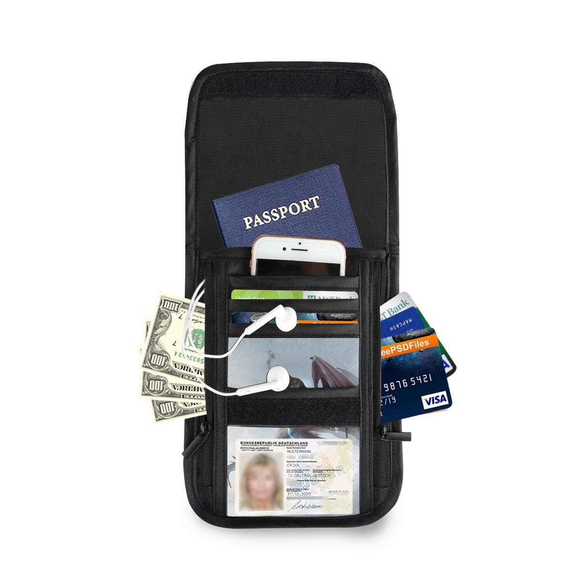 ALAZA Cute Dragon Winter Snow Small Crossbody Wallet Purse RFID Blocking Phone Bag with Credit Card Slots - Perfect for Travel, Shopping & Daily Use
