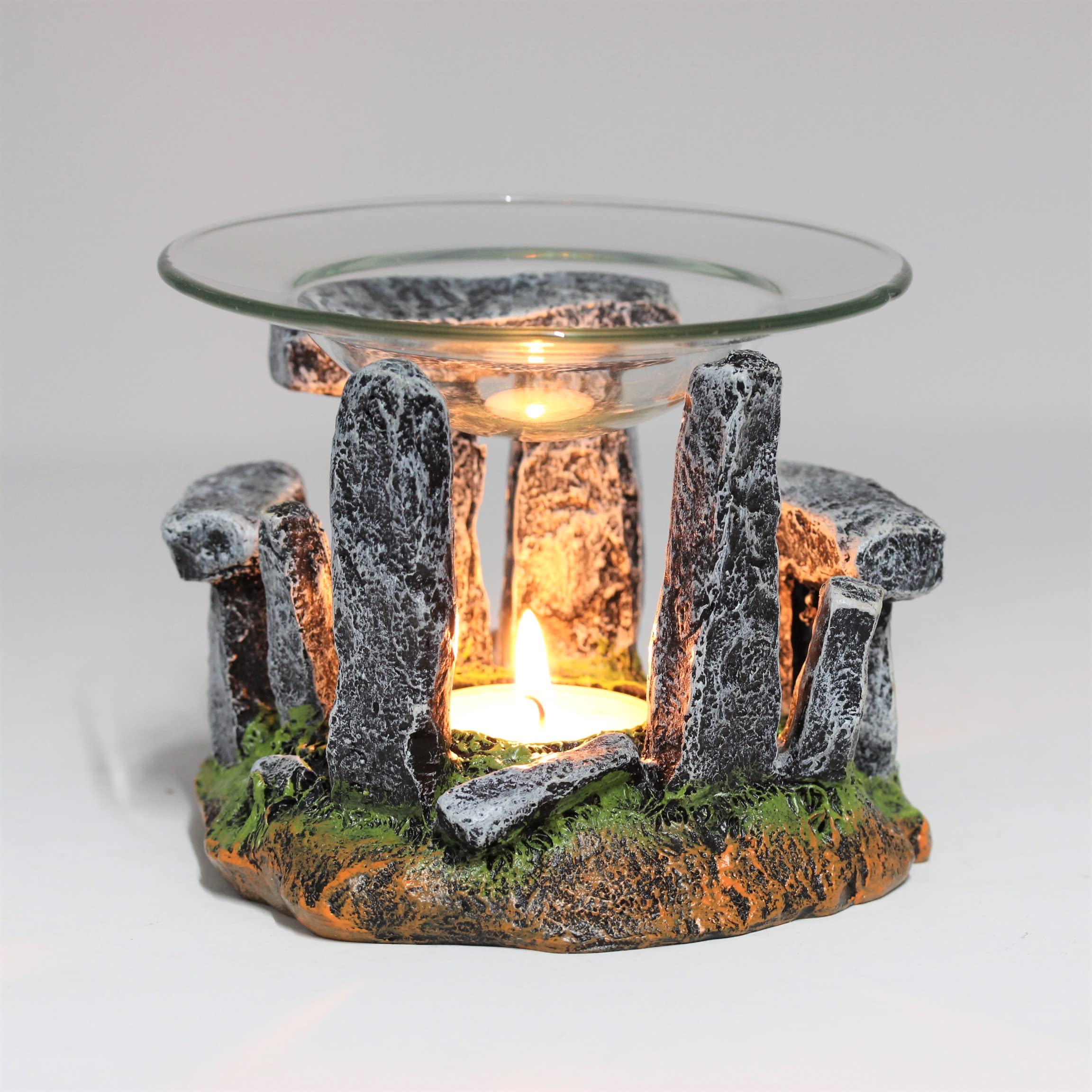 Natural Stone Circle Aromatherapy Oil Burner - Handcrafted Ceramic Essential Oil Diffuser for Relaxation & Meditation | Perfect for Yoga, Spa, and Home Decor