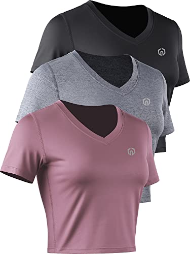 V-neck: Black/Grey/Rosy Brown, 3 Pack