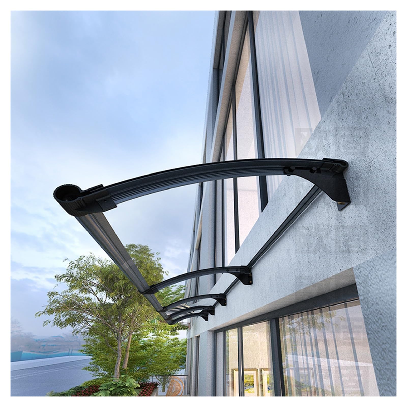 Polycarbonate Window & Door Awning Canopy - 60x180cm (24x71in) Weatherproof Exterior Cover for Patio, Porch & Outdoor Protection - Perfect for Sun, Rain & Snow Shelter