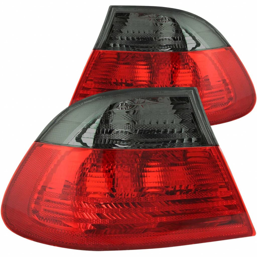 ANZO 2001 BMW 330Ci/325Ci Red & Smoke Tail Lights - Outer Pair (221202) | High-Performance LED Replacement for Enhanced Visibility & Style | Perfect for Night Driving & Car Customization