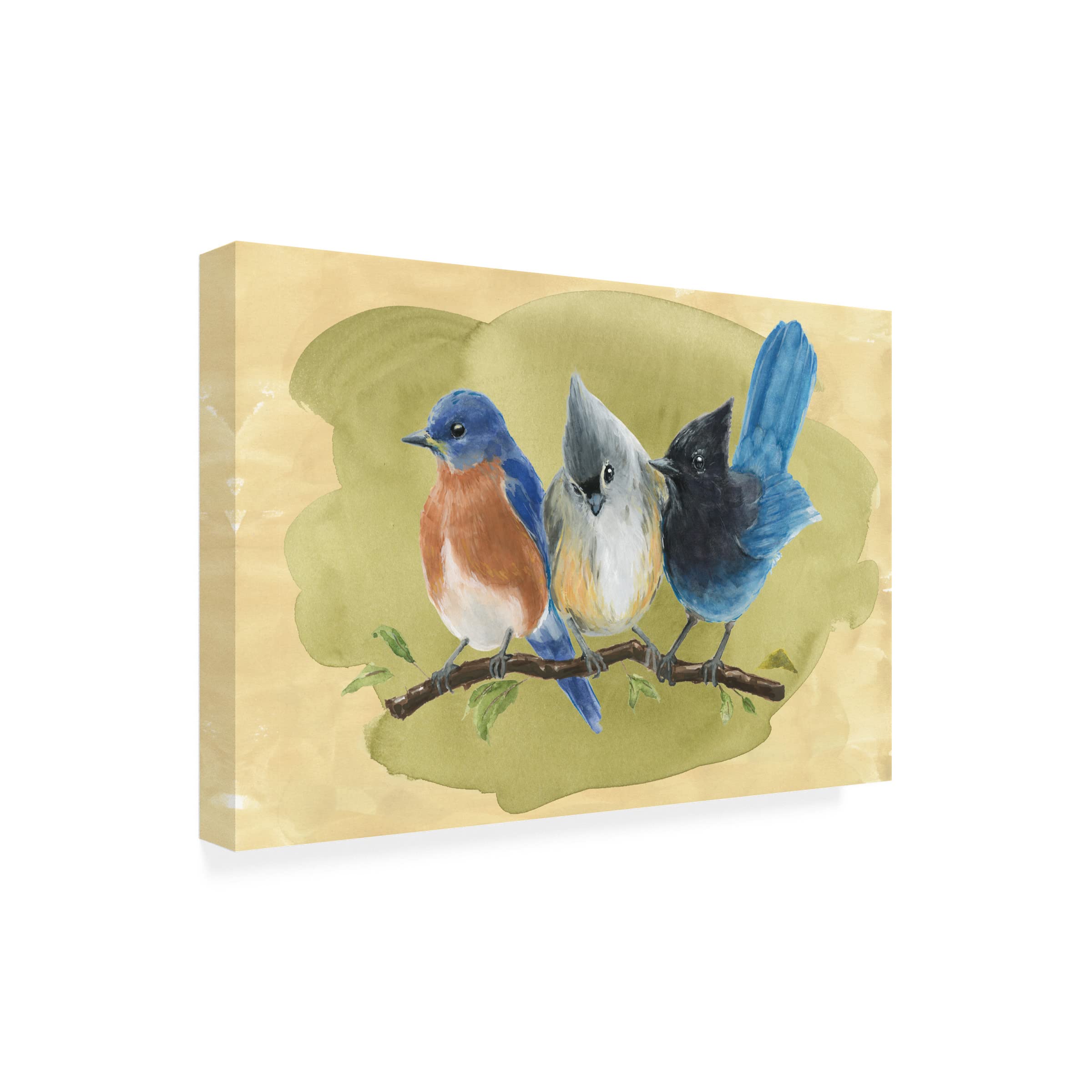 Annie Warren 'Bird Perch III' Canvas Wall Art Print - Modern Home Decor for Living Room, Bedroom & Office - Trademark Fine Art Collection