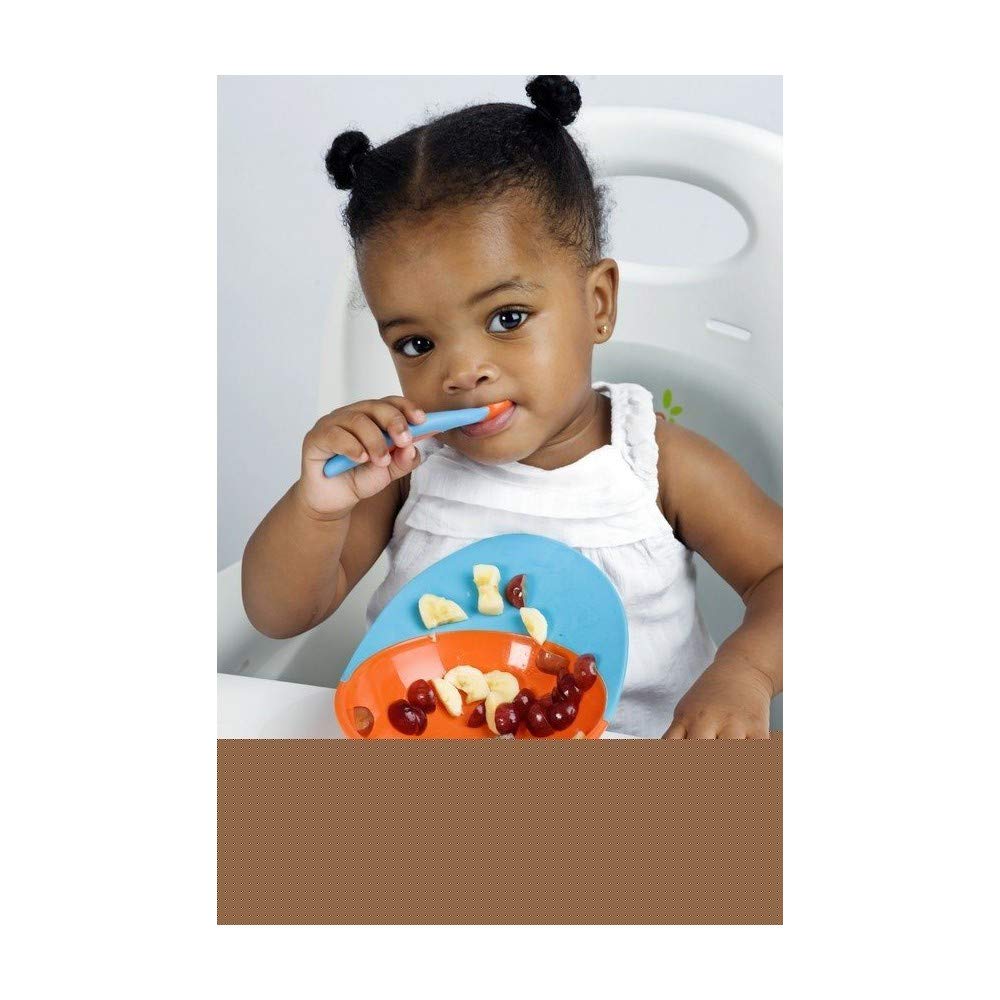 Non-Spill Toddler Bowl with Suction Base - Catch Bowl for Babies & Kids in Blue/Green - Perfect for Mess-Free Mealtime at Home or Daycare