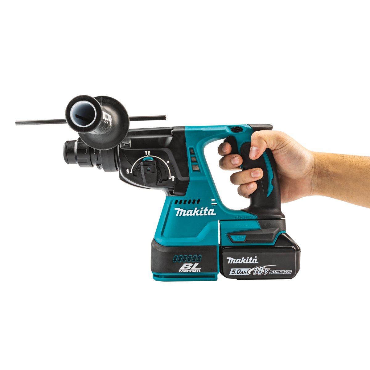 18V LXT Lithium-Ion Brushless Cordless Rotary Hammer Kit with SDS-PLUS Bit Compatibility & HEPA Dust Extractor Attachment (5.0Ah Battery) - Perfect for Concrete Drilling, Demolition Work, and Construction Projects