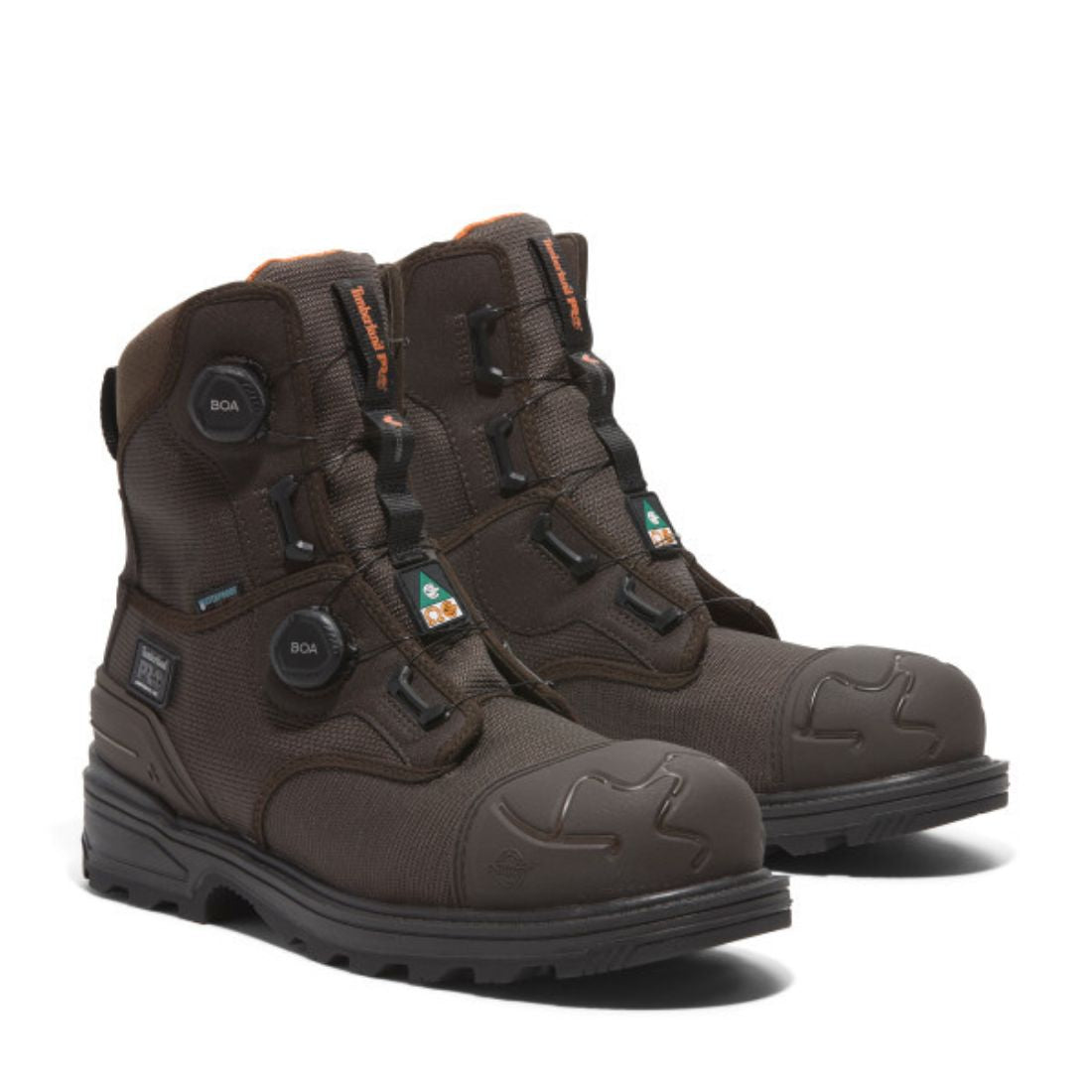 Timberland PRO Magnitude BOA® Men's 8 Waterproof Composite Toe Work Boots - Slip Resistant & Electrical Hazard Safety Shoes for Construction, Hiking & Outdoor Work (Brown, TB0A66MKELE)