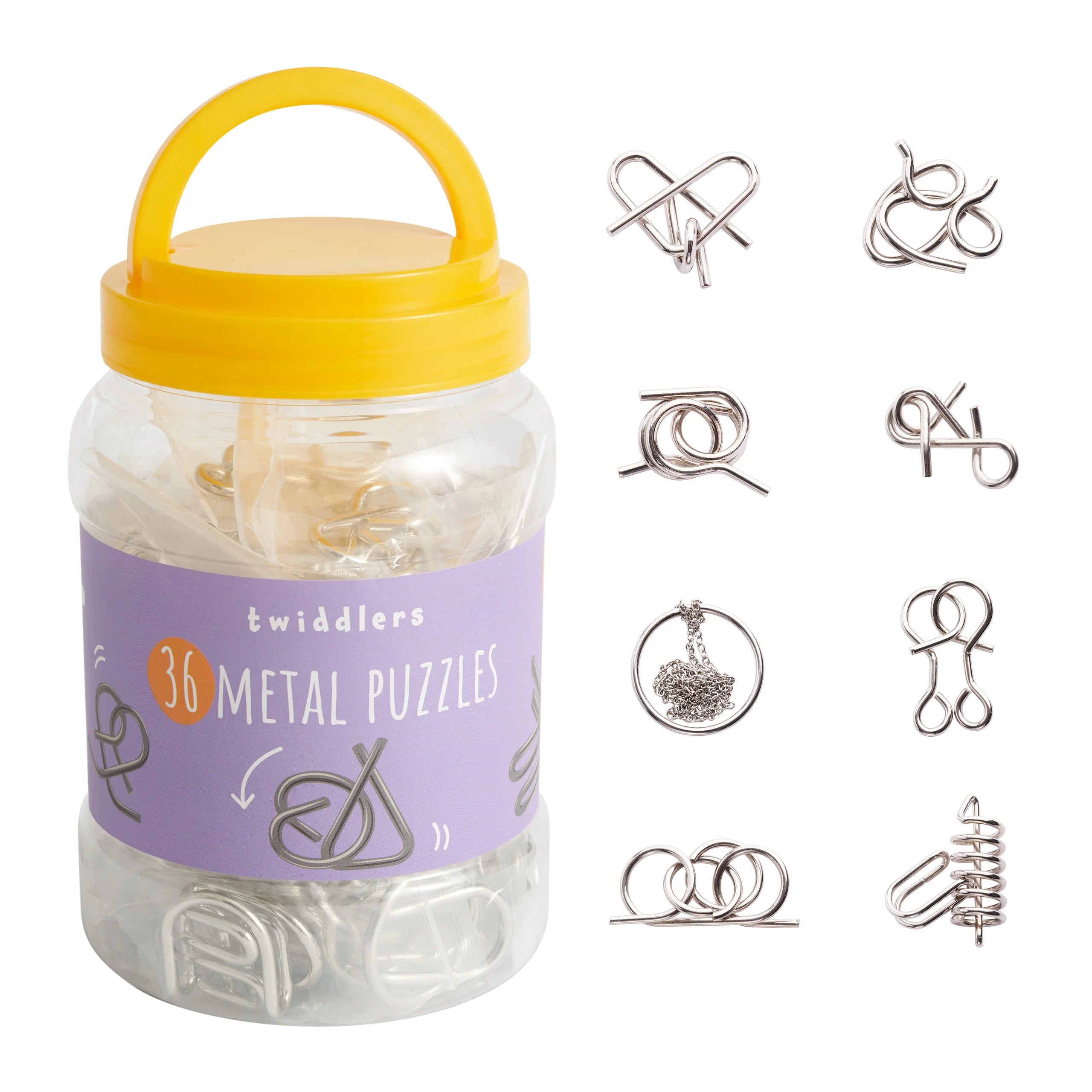 PT206 Tub It Toys - 36 Pack Metal Brain Teaser Puzzles for Adults & Kids - Perfect for Travel, Parties & Stress Relief