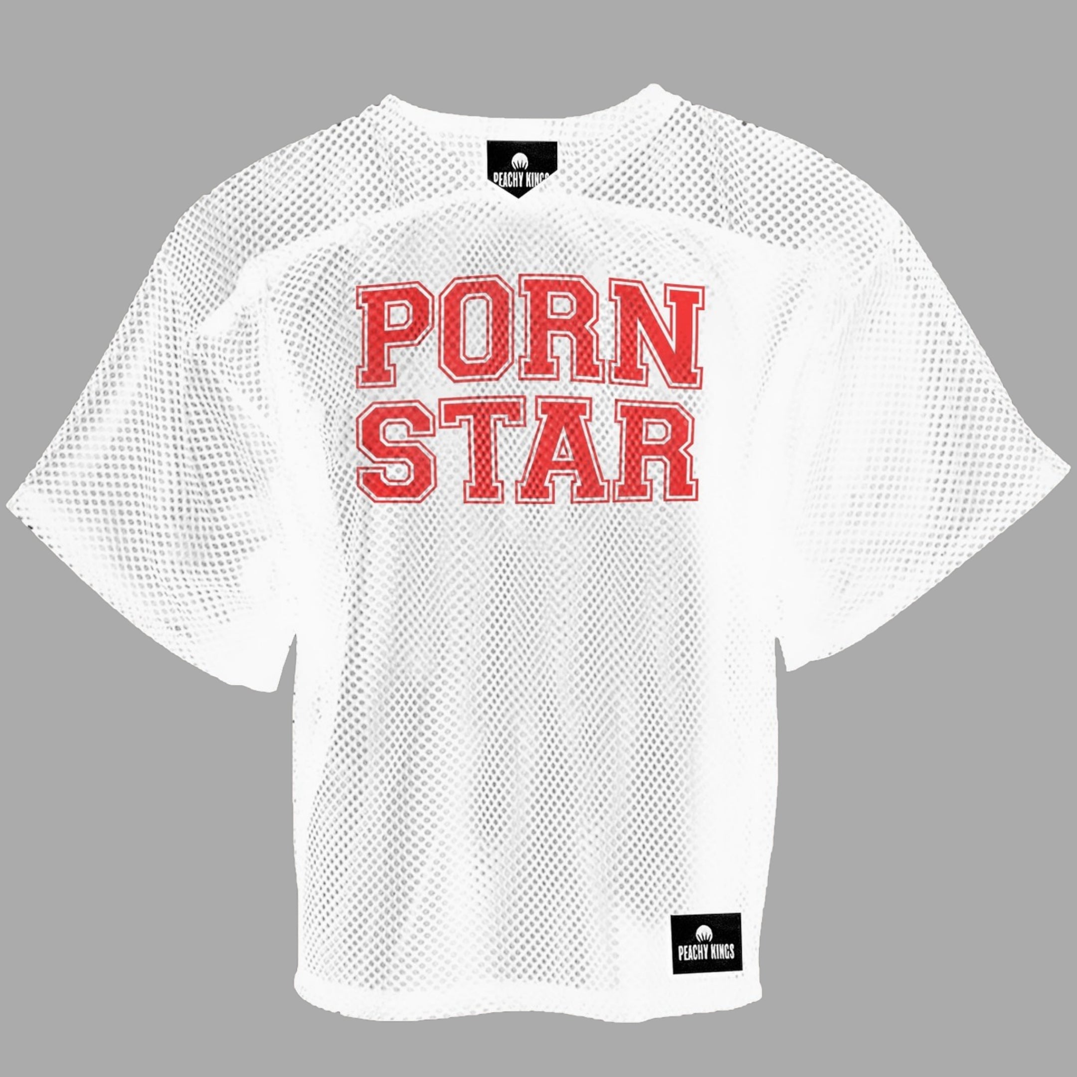 Peachy Kings Mesh Cropped Football Jersey - White | Sexy Sports Fashion Top for Women | Perfect for Game Day, Parties & Streetwear Outfits