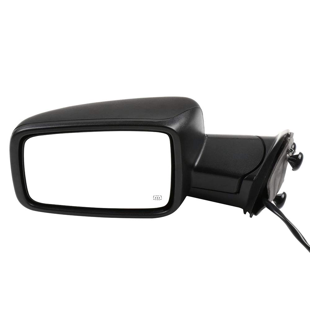 OCPTY Black Left Side Mirror Replacement for 2011-2013 Ram 1500 - Textured Glass, Manual Folding, Heated with Turn Signal | Perfect for Off-Roading, Daily Commuting & Truck Upgrades