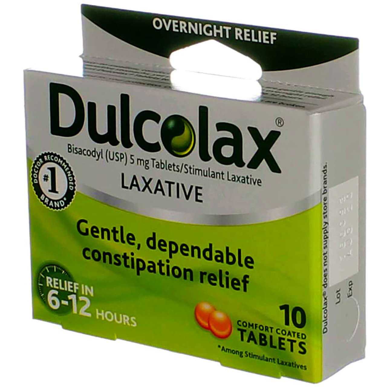 Dulcolax Laxative Tablets for Adults - 40 Count (4 Packs of 10) - Gentle Constipation Relief - Works Overnight - For Occasional Constipation Relief at Home or Travel