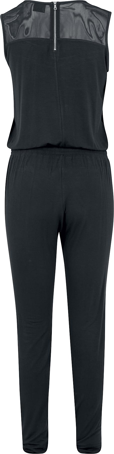 Women's TECH MESH Long Sleeve Jumpsuit - Black - XXL - Comfortable & Stylish One-Piece Outfit for Work, Travel & Casual Wear