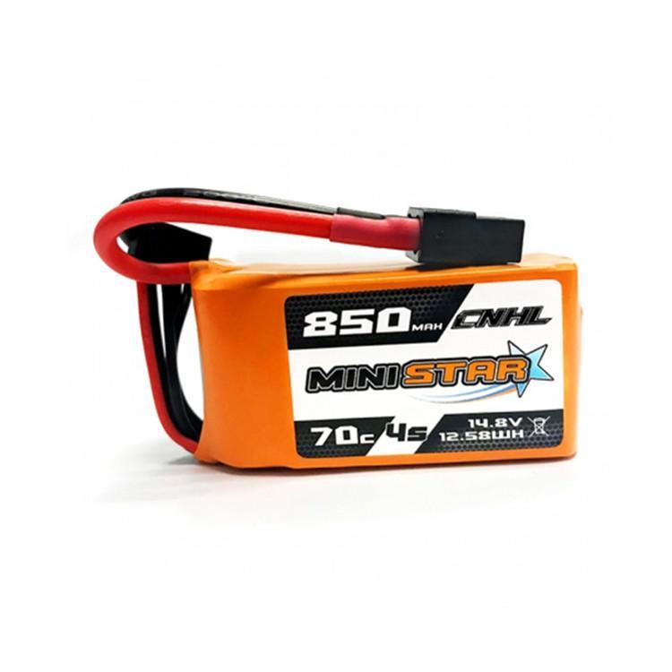 CNHL MiniStar 14.8V 4S 850mAh 70C LiPo Micro Battery with XT30 Connector - High Performance RC Drone, Airplane & Helicopter Battery for FPV Racing and Hobby Use