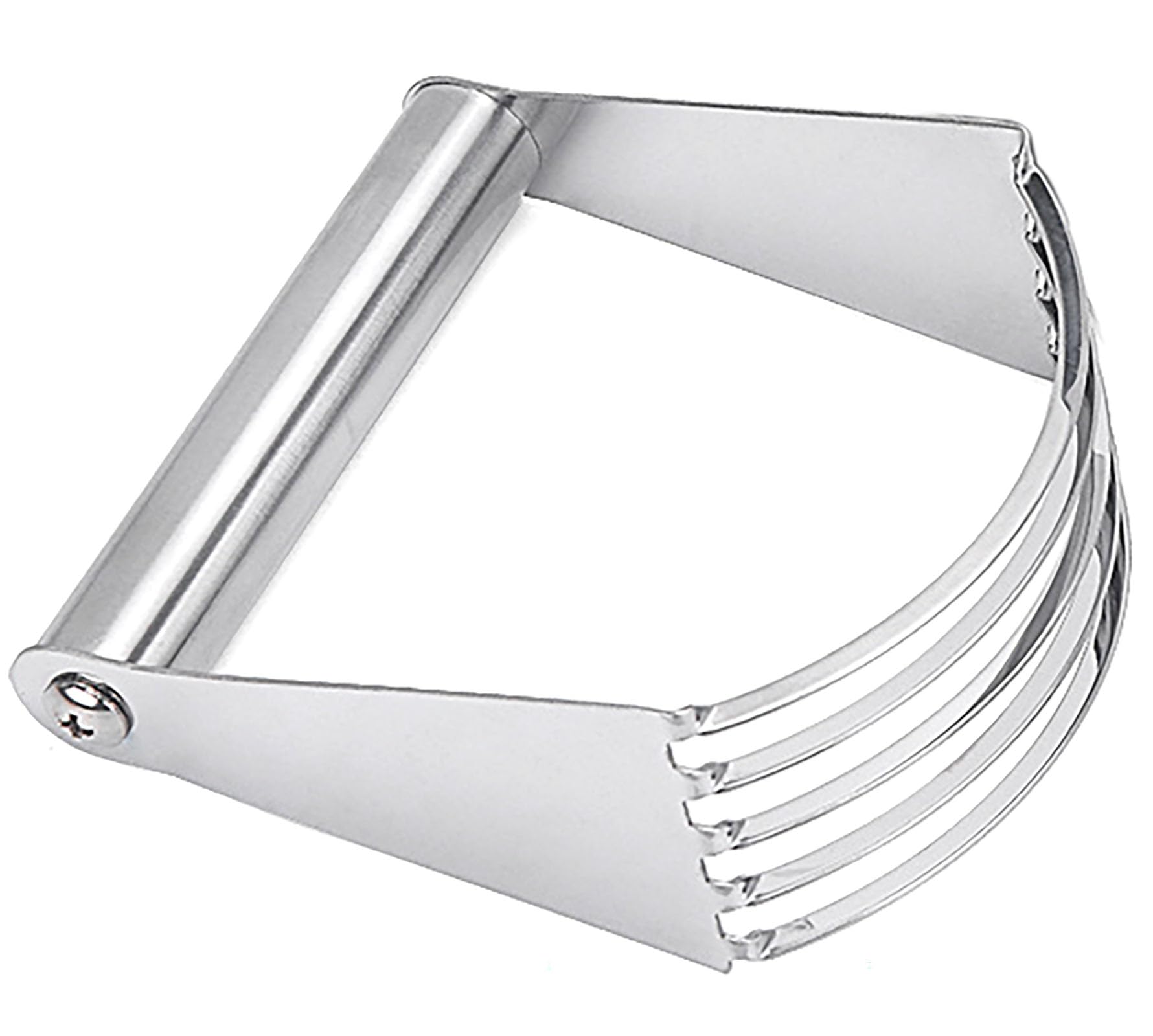4.6 Inch Stainless Steel Dough Blender & Pastry Cutter - Heavy Duty Baking Tool for Mixing Dough, Cutting Butter - Perfect for Pies, Cookies, Pastries (Silver)