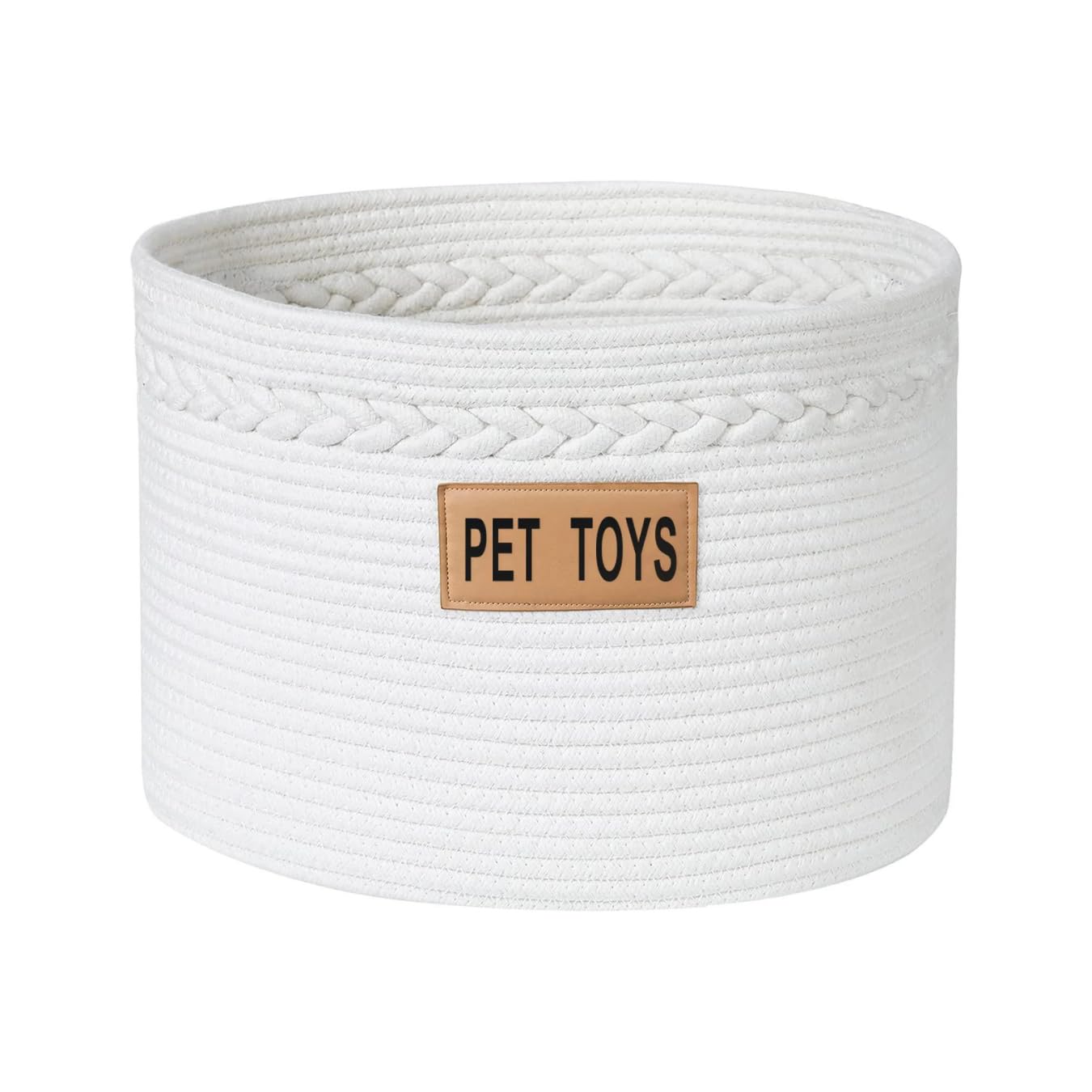 Midlee Oval Braided Handle Toys Basket - Stylish Storage for Kids' Toys, Books & Nursery Essentials | Perfect for Playroom, Bedroom & Daycare Organization