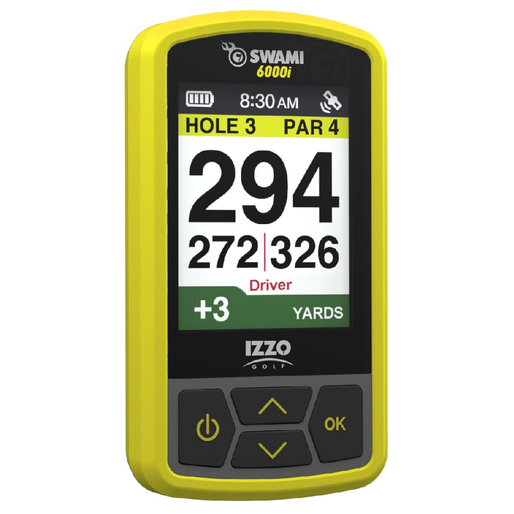 Izzo Swami 6000 Handheld Golf GPS - Water-Resistant with Color Display, 38,000+ Preloaded Course Maps & Digital Scorekeeper - Perfect for Golfers on the Course or Practice Range