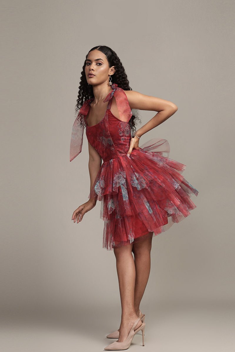 Stylish Sava Mini Dress in Red Print - Perfect for Summer Outfits, Parties & Casual Wear | Trendy Women's Fashion