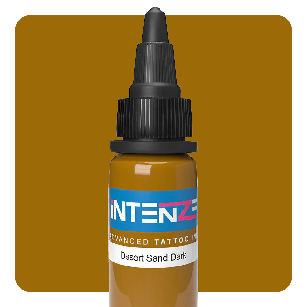 Desert Sand Dark Tattoo Ink by Intenze - Professional Body Art Ink for Tattoo Artists - Choose Your Size - Perfect for Realism, Shading & Fine Line Tattoos