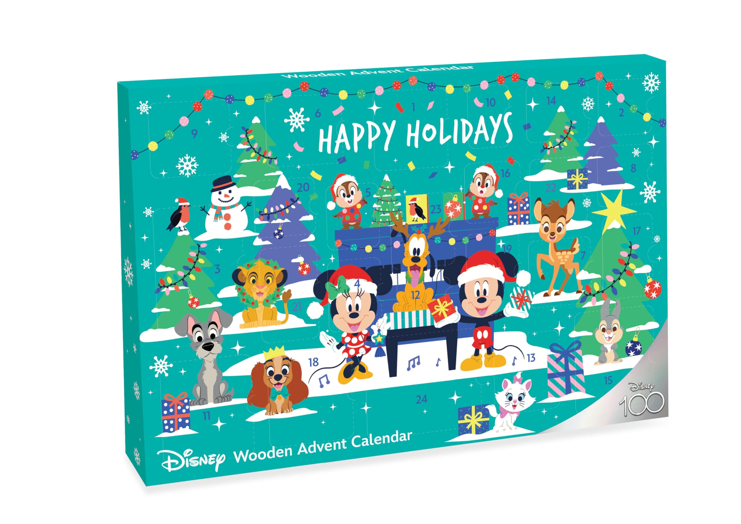Disney 2023 Advent Calendar for Kids - Wooden Christmas Countdown Calendar with Mickey Mouse & Animal Figurines - Best Holiday Gift for 1 Year Old Toddlers, Boys & Girls - Perfect for Home Decor, Preschool Learning & Christmas Traditions