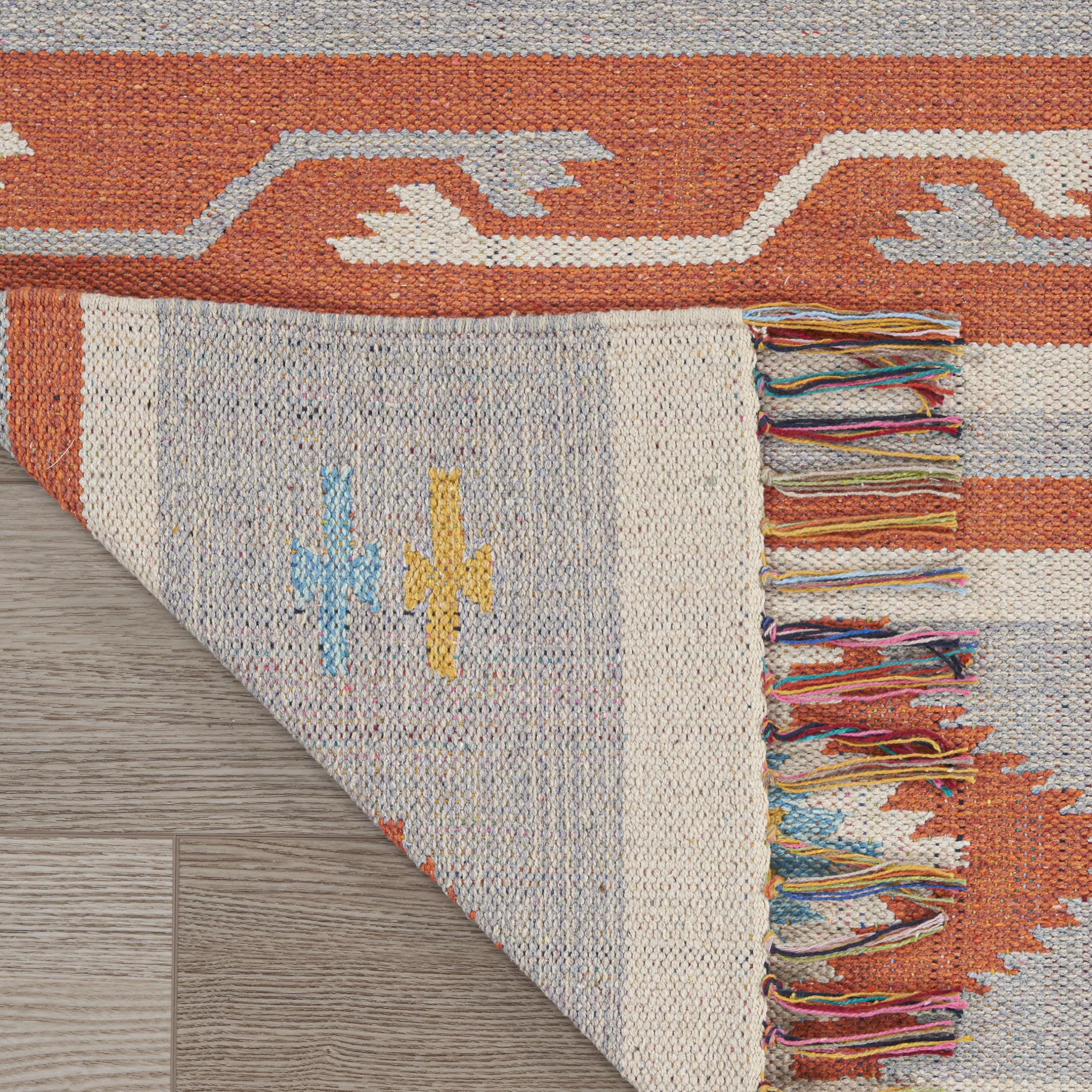 Nourison Baja Tribal Ivory/Grey 8' x 10' Area Rug - Easy to Clean, Non-Shedding, Soft & Durable - Perfect for Bedroom, Living Room, Dining Room & Kitchen Decor (8x10)