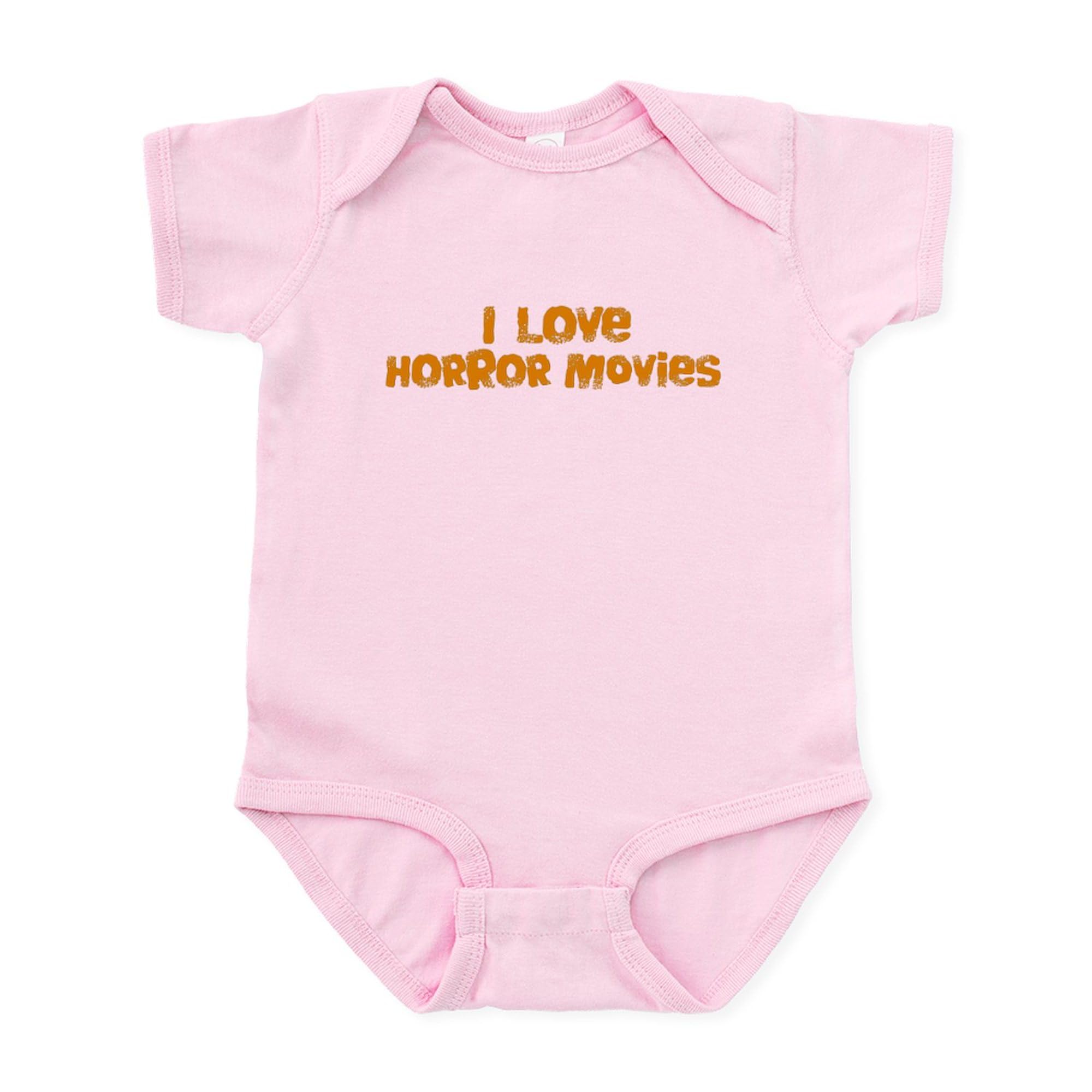 CafePress I Love Horror Movies Baby Bodysuit - Cute Infant Romper for Boys & Girls - Perfect for Halloween, Movie Nights & Horror Fan Gifts