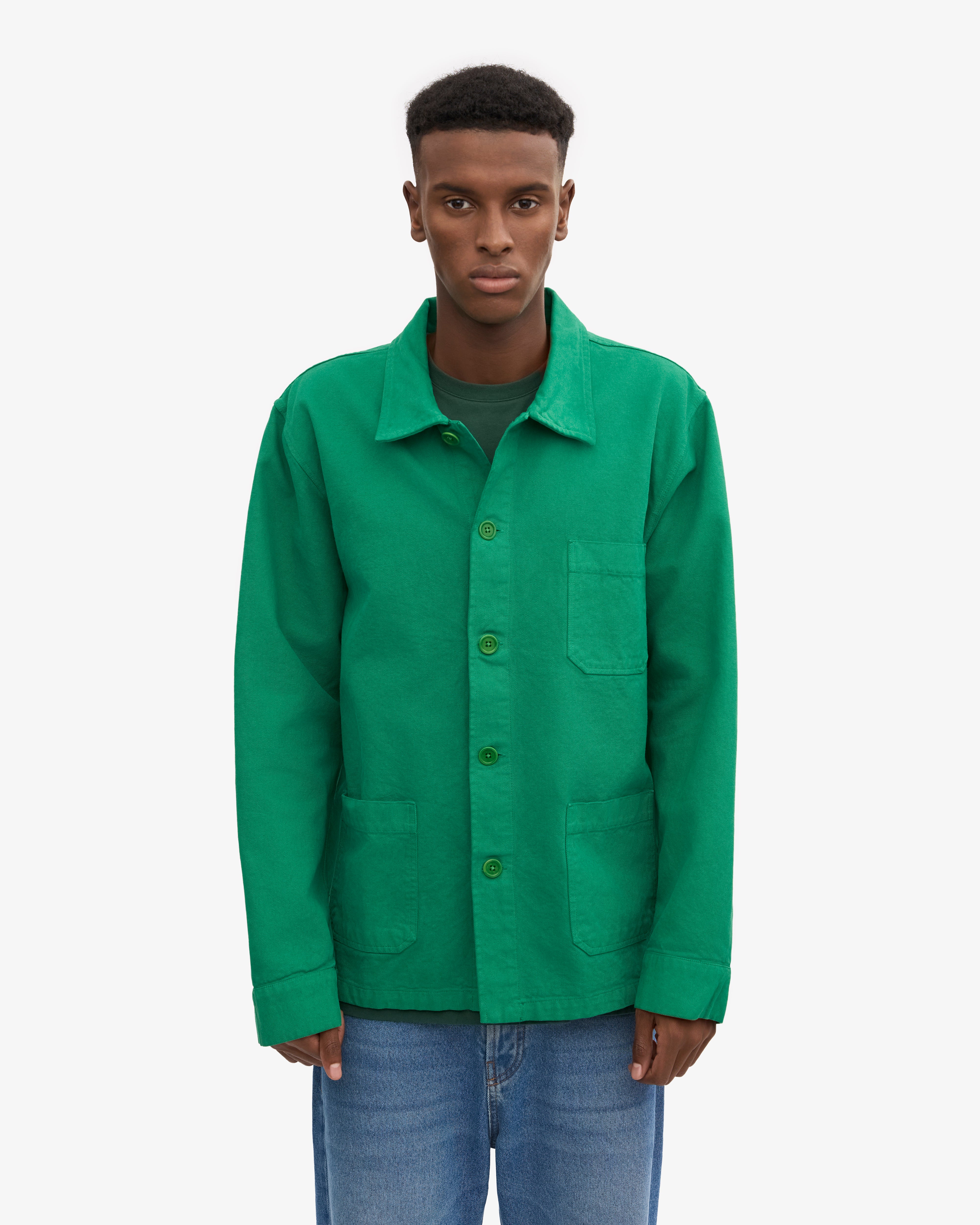 Organic Workwear Jacket for Men & Women | Kelly Green Eco-Friendly Jacket | Durable Outdoor Work Jacket for Construction, Farming & Casual Wear