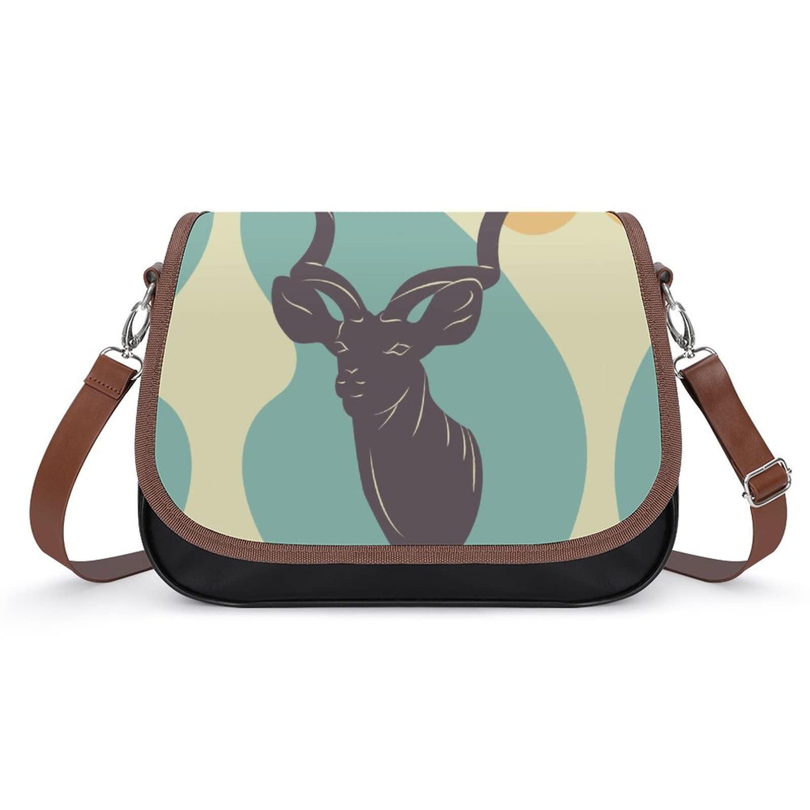 Stylish Medium Crossbody Bags for Women - Printed Shoulder Messenger Purse with Antelope Color Block Design | Perfect for Work, Travel & Everyday Use