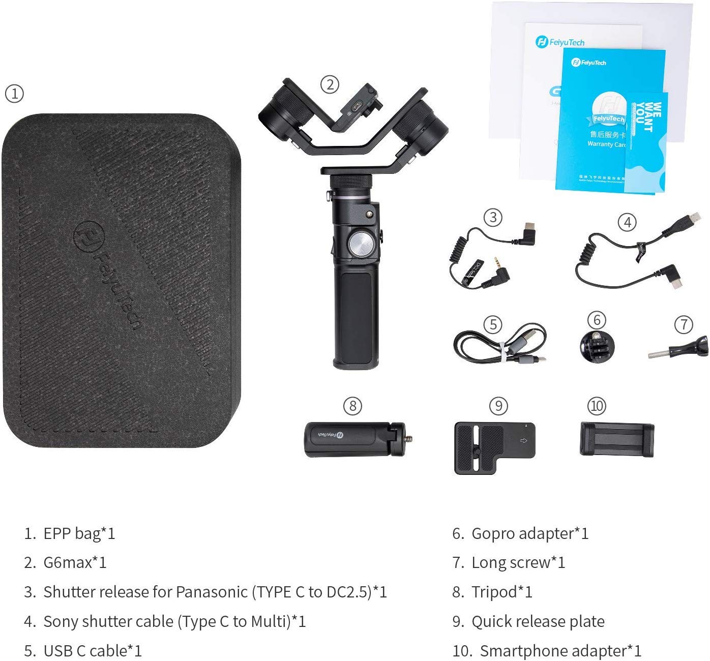 FeiyuTech G6 Max 3-Axis Handheld Gimbal Stabilizer for Mirrorless Cameras (Sony a7), GoPro, Smartphones (iPhone 11 Pro Max/8) - 1.2kg Payload, Splash Proof - Perfect for Vlogging, Travel Filming & Action Shots