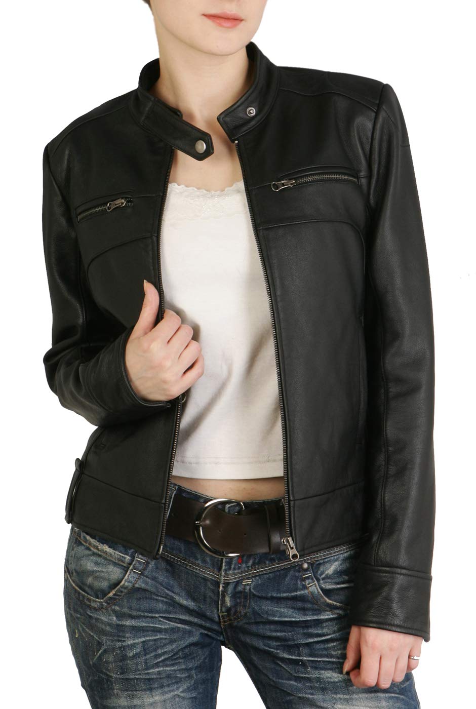 BGSD Women's Maura Lambskin Leather Jacket - Genuine Lambskin, Plus Size & Petite Options Available - Perfect for Casual Outings, Date Nights & Fall Fashion Layering