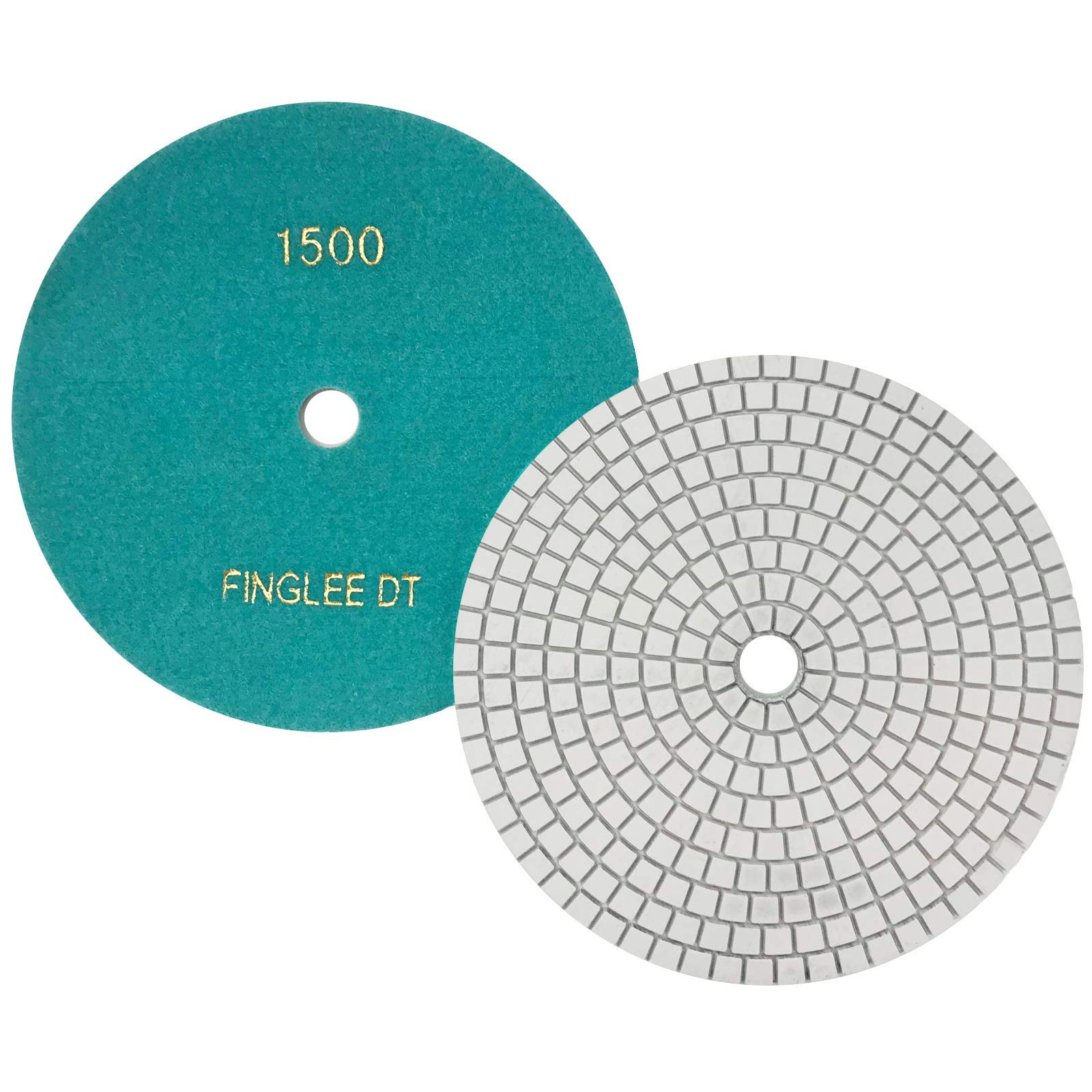 7 Inch Diamond Polishing Pad (1 Piece) - Wet/Dry Use for Tile, Concrete, Marble, Quartz, Granite Countertop Polishing - Grit 1500 - Compatible with Grinders - Perfect for DIY Home Renovation & Professional Stone Restoration Projects