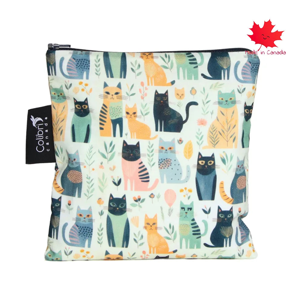 Colibri Large Reusable Snack Bags for Cats - Eco-Friendly Food Storage Pouches for Pet Treats, Dry Food & Travel | Perfect for Hiking, Camping & Daily Use
