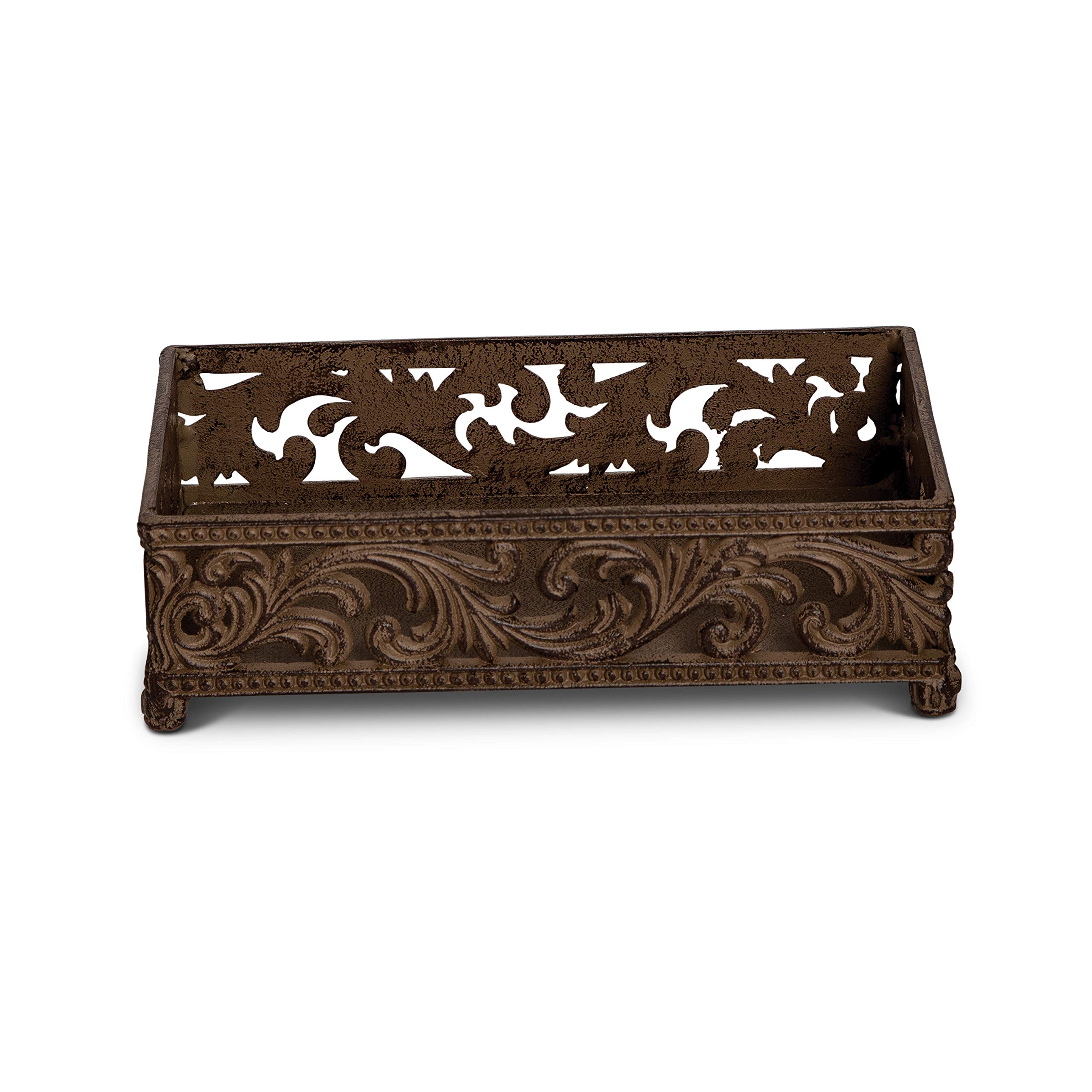 Elegant Acanthus Leaf Design Cast Metal Guest Towel Holder - Vintage Bathroom Decor for Powder Room, Spa, or Luxury Home - Perfect for Hand Towels & Washcloths