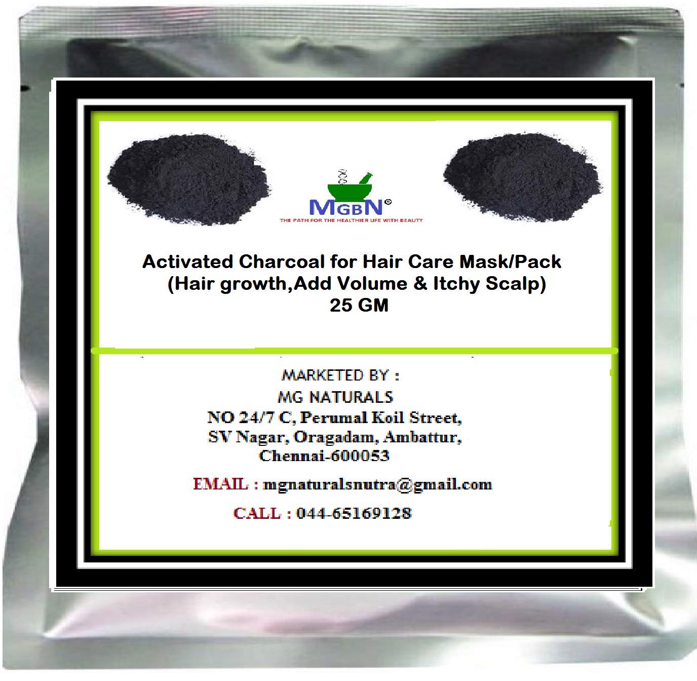 Activated Charcoal Hair Mask for Hair Growth, Volume & Scalp Care - 25g | Deep Cleansing Treatment for Oily Scalp & Dandruff Relief | Perfect for Damaged Hair & Daily Hair Care Routine