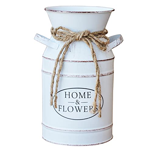 White Galvanized Milk Can