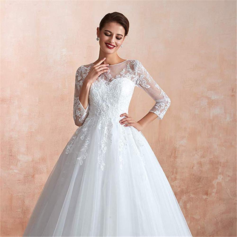 Elegant Off-Shoulder Beaded Lace A-Line Wedding Dress for Bride - Perfect for Beach Weddings, Vow Renewals & Romantic Photoshoots
