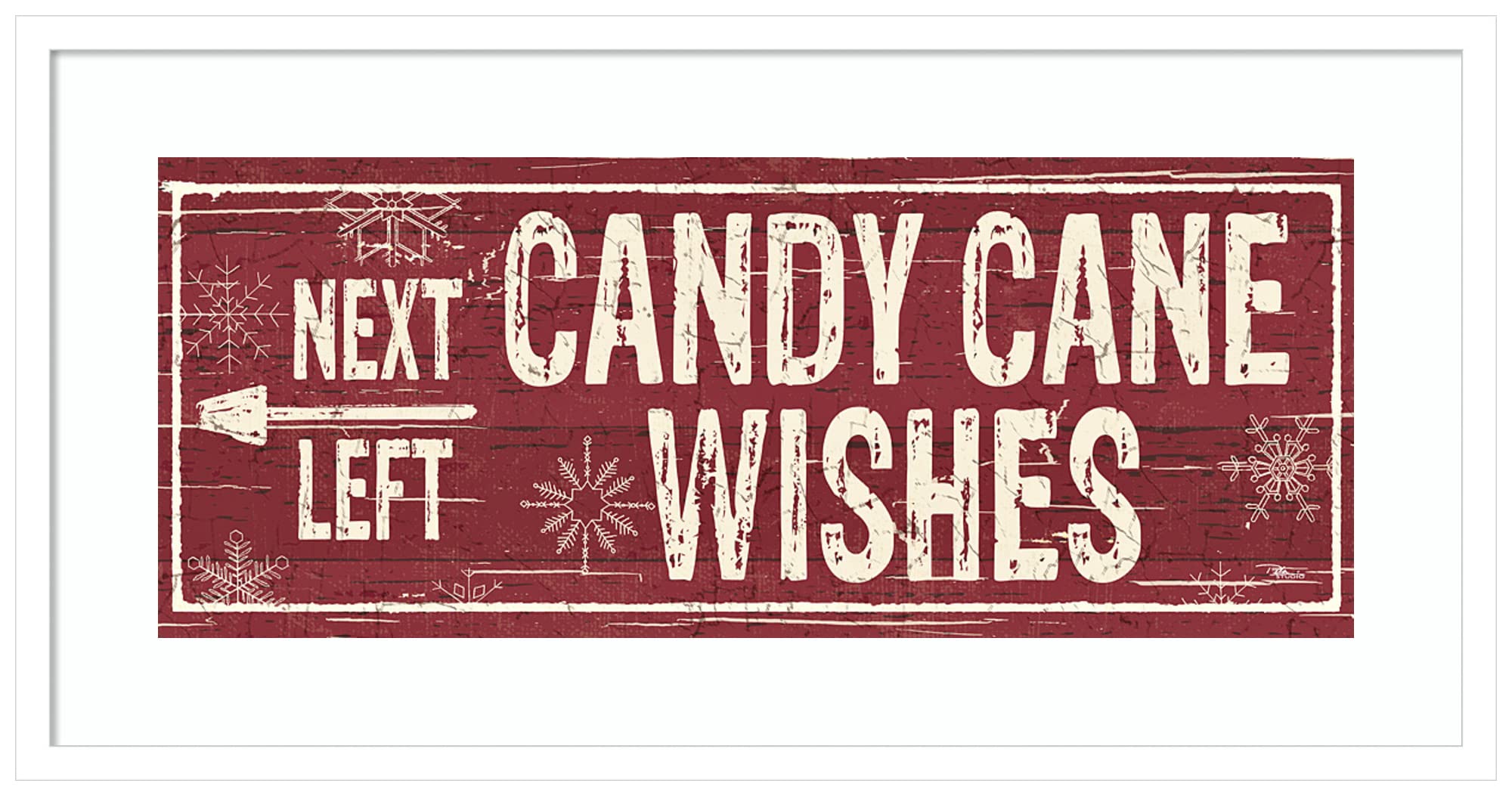 Amanti Art Christmas Signs VI by Pela Studio - 33x17 Inch Wood Framed Wall Art Print with Svelte White Frame - Perfect for Holiday Home Decor, Living Room, Bedroom & Office