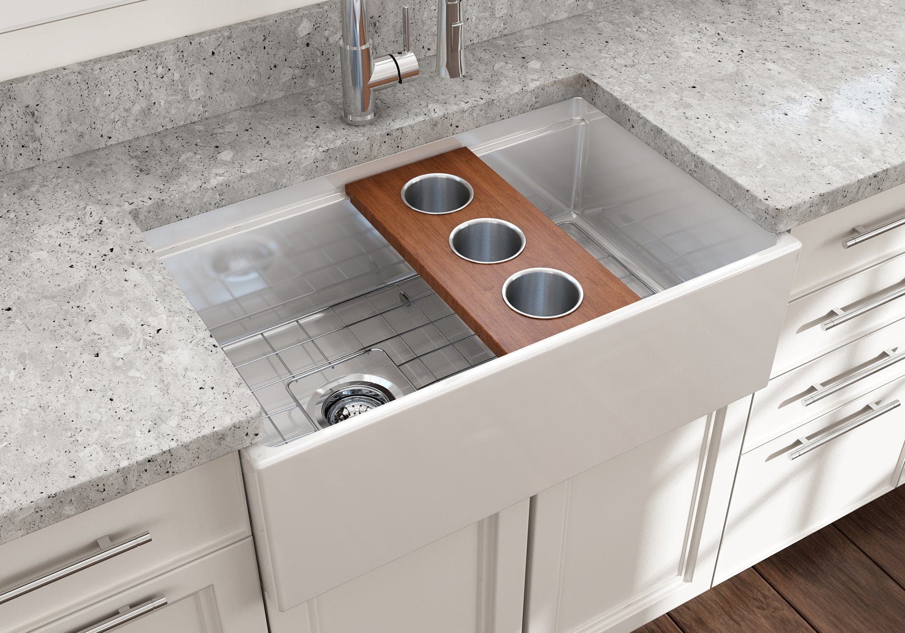 Premium BOCCHI Prep Board Set with 3 Stainless Steel Bowls - Perfect for Workstation Sinks, Food Prep & Kitchen Organization (Model 2320-0011) | Ideal for Chefs, Home Cooks & Commercial Kitchens