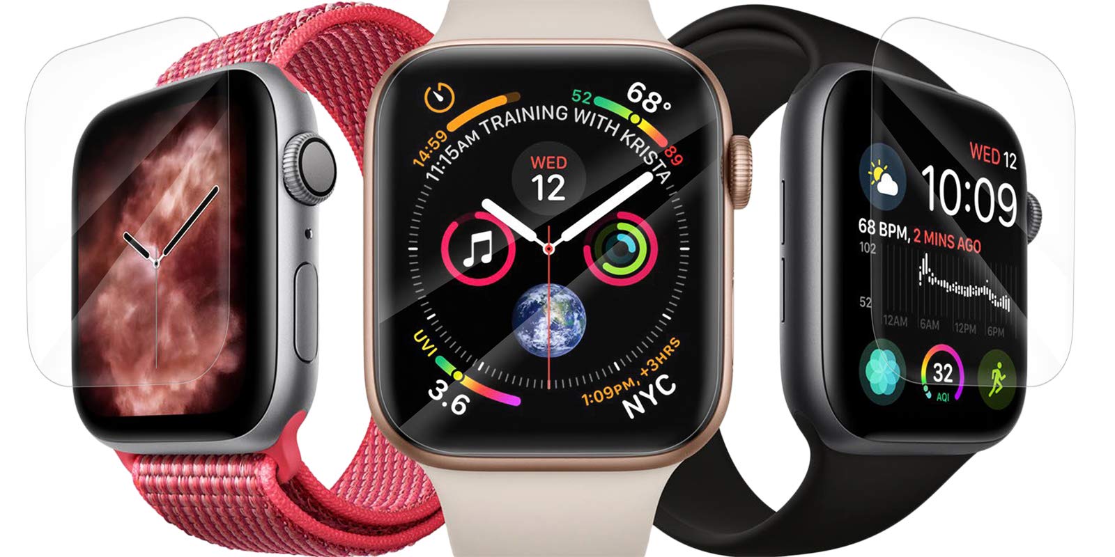 QDOS OptiGuard Force Apple Watch Screen Protector 40mm - Shatterproof for Active Lifestyles
