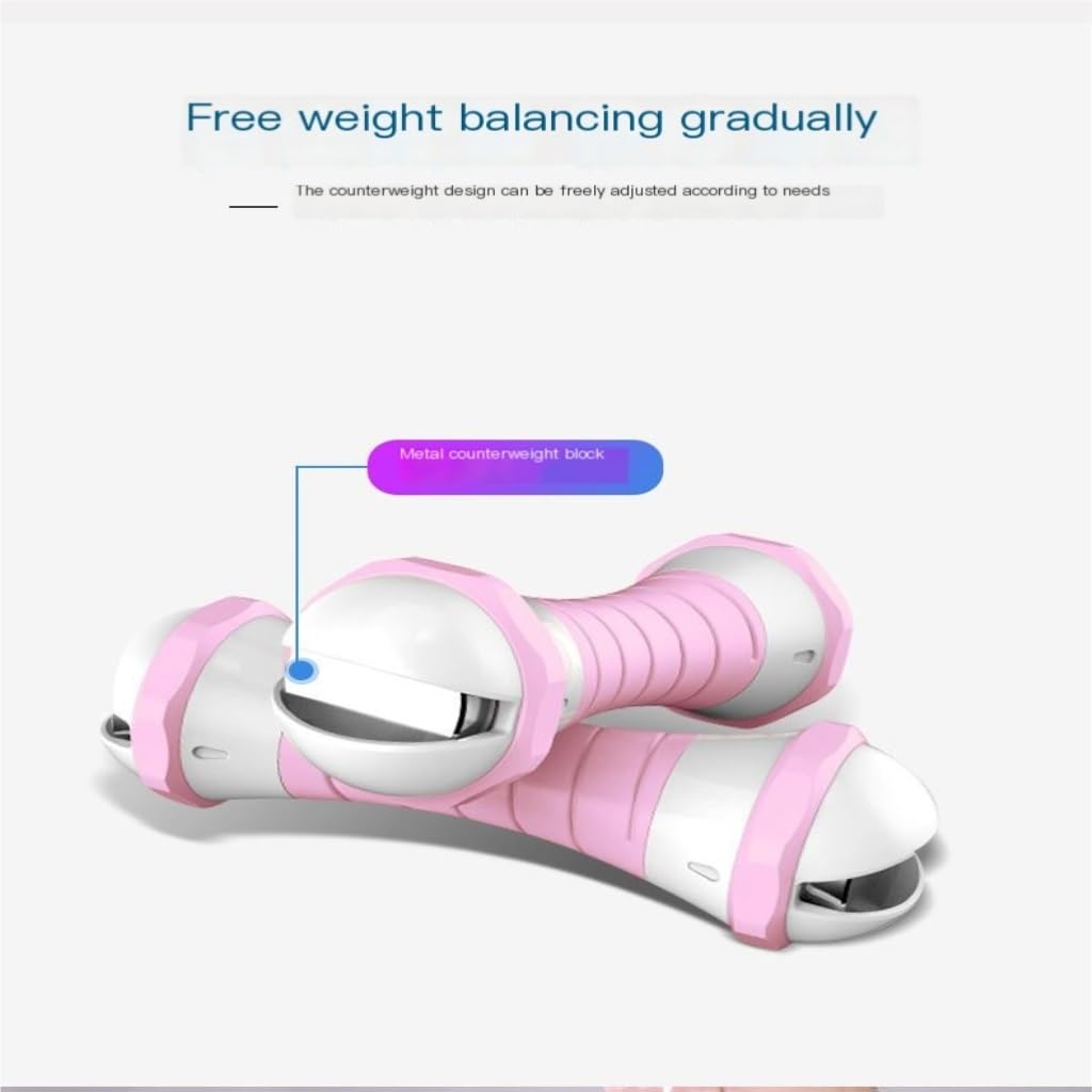 Adjustable Dumbbells Set - 5kg Pink Unisex Home Gym Equipment for Strength Training & Fitness | Perfect for Home Workouts, Weightlifting & Muscle Building