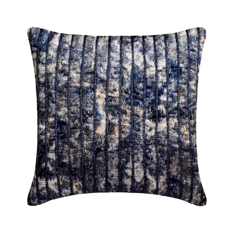 Allura Blue Velvet Throw Pillow Cover - Soft Decorative Cushion Case for Sofa, Bed & Home Decor - 18x18 Inches
