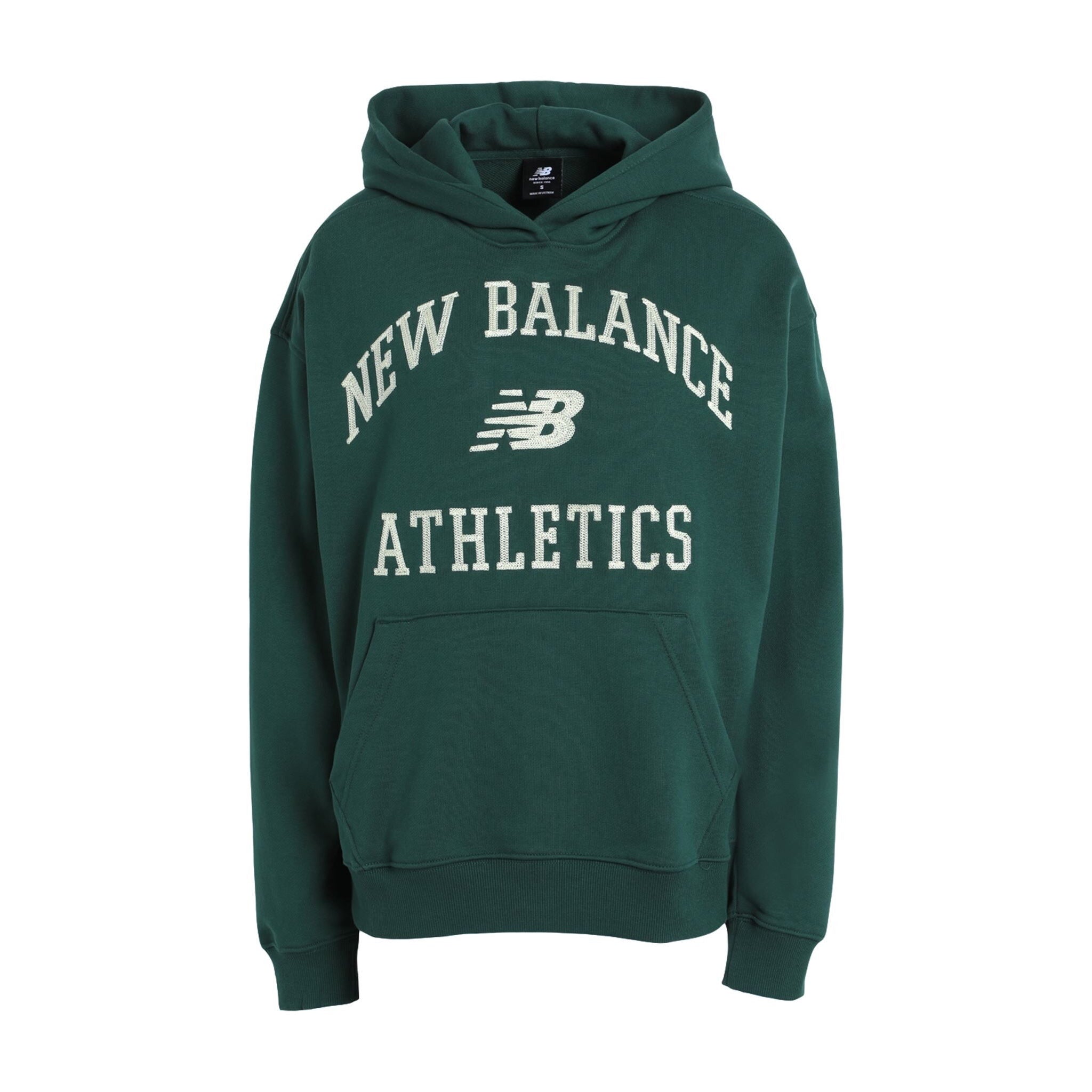 New Balance Oversized Fleece Hoodie for Men & Women - Cozy Green Pullover Sweatshirt for Running, Gym & Casual Wear