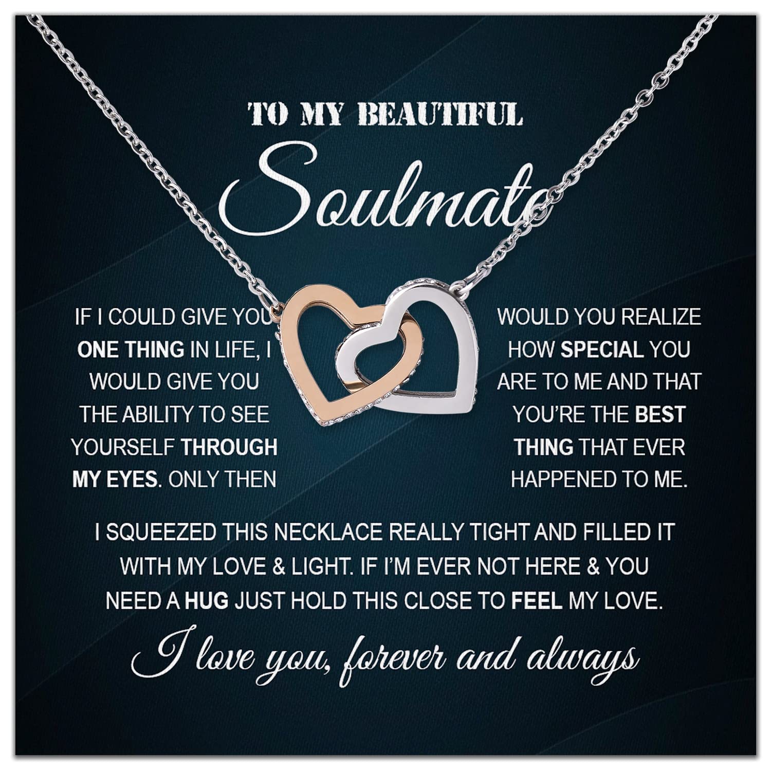 Birthday Gifts for Wife - Romantic Love Necklace for Her from Husband | Soulmate Jewelry for Women | Wedding Anniversary Present | Christmas Gift Idea for Wife - Perfect for Date Nights, Anniversaries & Special Occasions