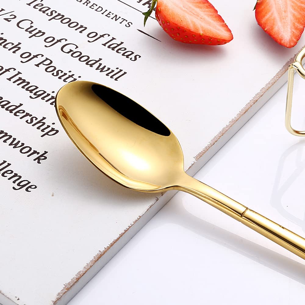 32-Piece Rose Gold Stainless Steel Flatware Set - Mirror Polished Cutlery for 8 (Forks, Knives, Spoons) - Elegant Tableware for Home, Kitchen, Hotel & Restaurant Dining - Perfect for Everyday Meals, Dinner Parties & Special Occasions