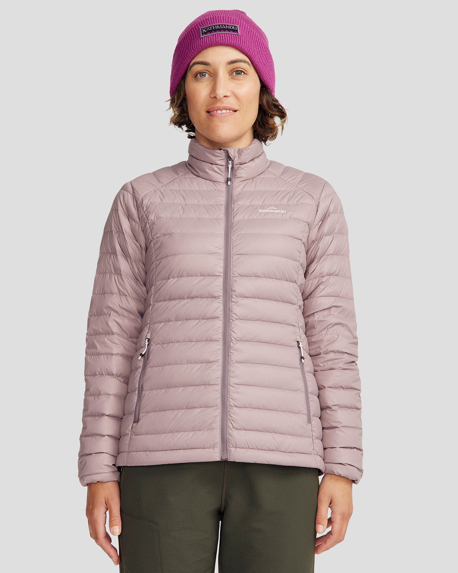 Women's Heli Down Jacket 4.0 - Lightweight Warm Winter Coat with Thistle Color, Perfect for Skiing, Hiking & Outdoor Adventures