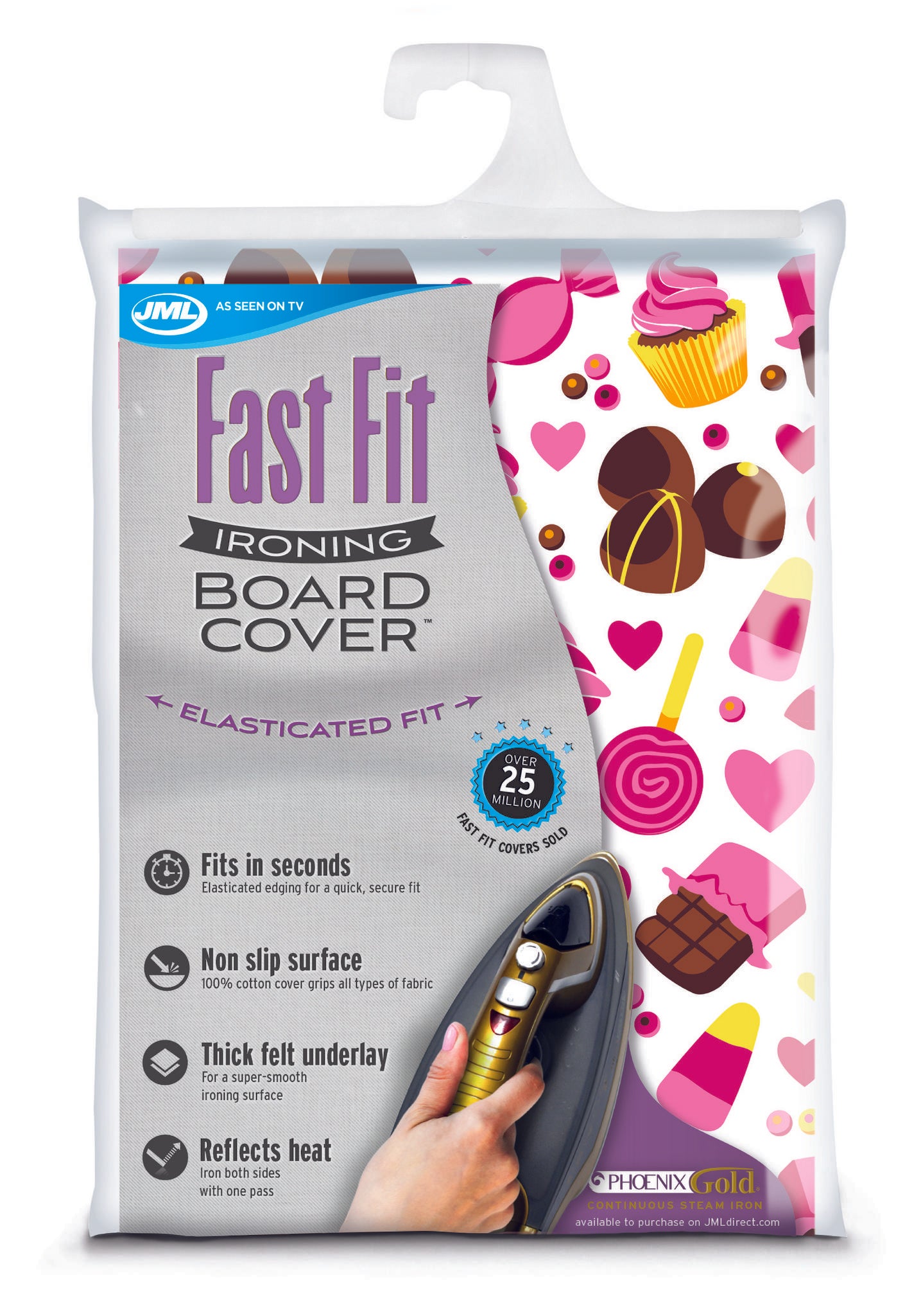 Non-Slip FastFit Ironing Board Cover with Heat Reflective Fabric - Durable & Washable for Smooth Ironing at Home or Laundry Room