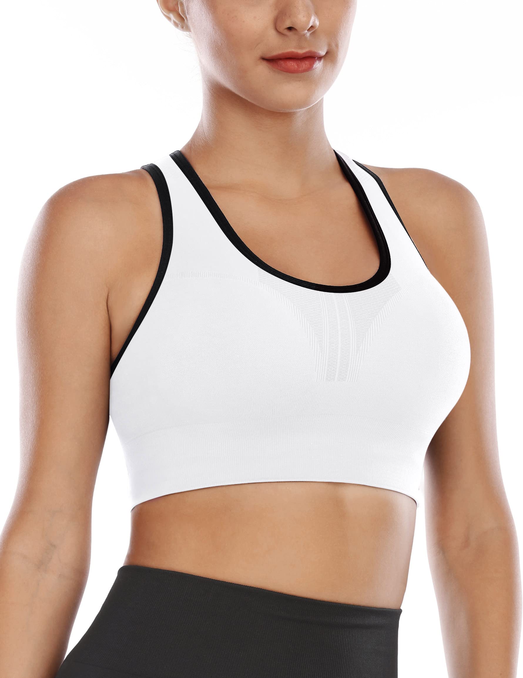 Heathyoga High Impact Sports Bras for Women - Padded Workout Bras, Racerback Yoga Bras for Running, Gym & Activewear | Comfortable Support for Fitness, Training & Yoga