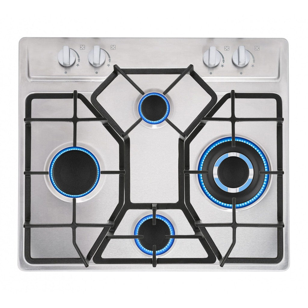 Empava 24-Inch 4-Burner Built-In Gas Cooktop - Stainless Steel (24GC4B67A) - Perfect for Modern Kitchens & Home Cooking