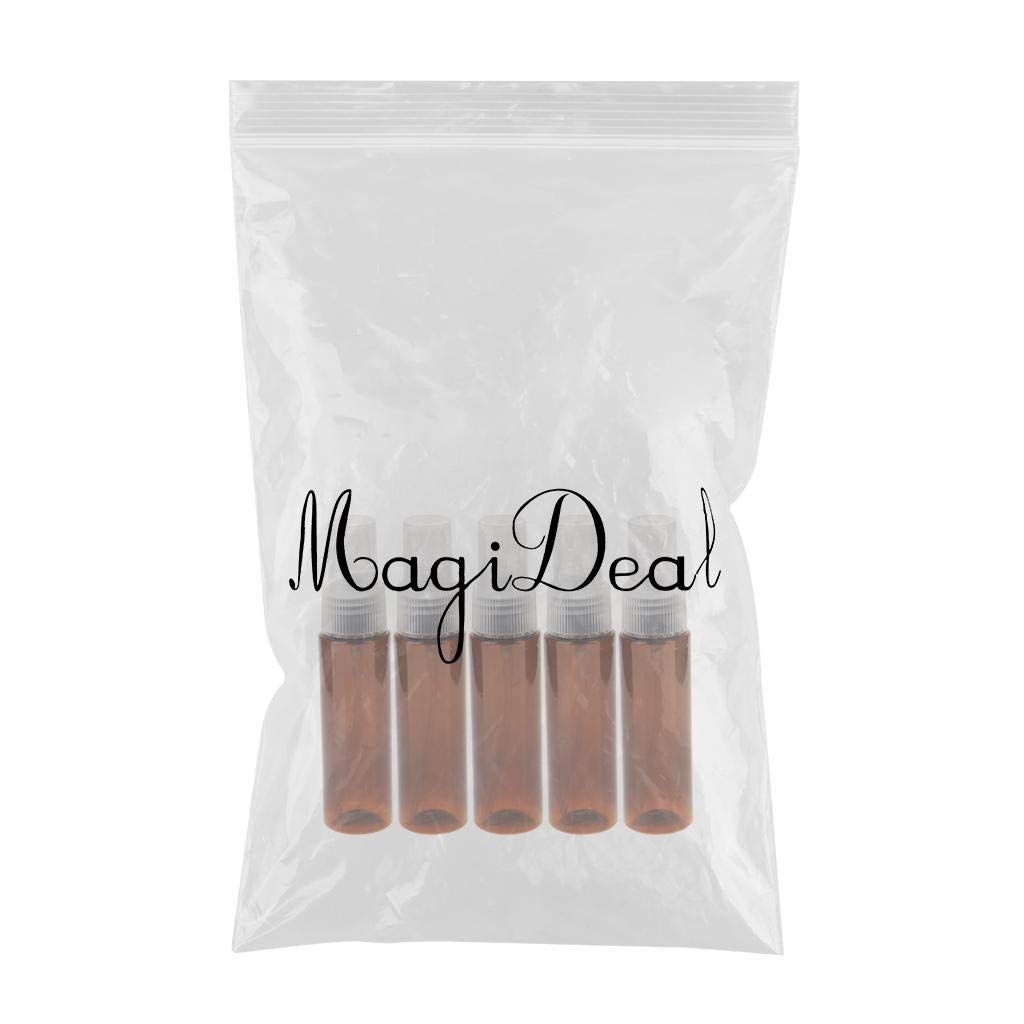 VMS INDIA 5-Pack 30ml PVC Fine Mist Perfume Spray Bottles - Refillable Travel-Size Lotion Dispenser (Brown) - Perfect for Cosmetics, Essential Oils & DIY Skincare